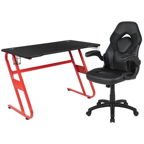 Red gaming desk - red, black