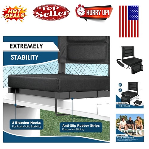 Cushioned stadium seat with - cushioned,