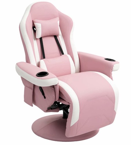 Pink gaming recliner chair - pink,